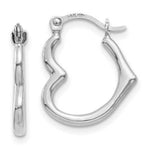 Load image into Gallery viewer, 14K White Gold Heart Shaped Hollow Hoop Earrings