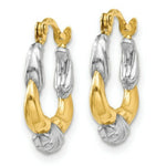 Load image into Gallery viewer, 14K Yellow Gold & Rhodium Hollow Scalloped Hoop Earrings 13mm width
