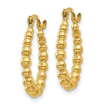 Load image into Gallery viewer, 14K Yellow Gold Beaded Hoop Earrings 16mm width