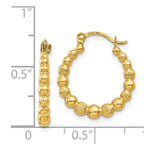 Load image into Gallery viewer, 14K Yellow Gold Beaded Hoop Earrings 16mm width