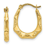 Load image into Gallery viewer, 14K Yellow Gold Hollow Oval Hoop Earrings 14mm width