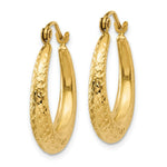 Load image into Gallery viewer, 14K Yellow Gold Diamond Cut Hollow Hoop Earrings 21mm width
