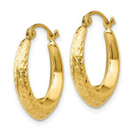 Load image into Gallery viewer, 14K Yellow Gold Textured Hollow Hoop Earrings 18mm width