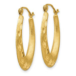 Load image into Gallery viewer, 14K Yellow Gold Satin Diamond Cut Hollow Hoop Earrings 16mm width