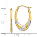 Load image into Gallery viewer, 14K Yellow Gold & Rhodium Hollow Oval Hoop Earrings 17mm width