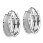 Load image into Gallery viewer, 14K White Gold Diamond Cut Satin Hoop Earrings 15mm width