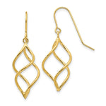Load image into Gallery viewer, 14K Yellow Gold Polished Short Twisted Dangle Earrings
