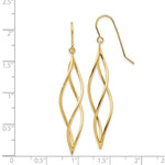 Load image into Gallery viewer, 14K Yellow Gold Polished Long Twisted Dangle Earrings