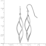 Load image into Gallery viewer, 14K White Gold Polished Long Twisted Dangle Earrings