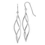 Load image into Gallery viewer, 14K White Gold Polished Long Twisted Dangle Earrings