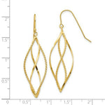 Load image into Gallery viewer, 14K Yellow Gold Polished and Textured Twisted Dangle Earrings