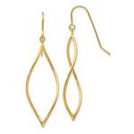 Load image into Gallery viewer, 14K Yellow Gold Polished Twisted Oblong Dangle Earrings