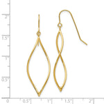 Load image into Gallery viewer, 14K Yellow Gold Polished Twisted Oblong Dangle Earrings