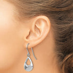 Load image into Gallery viewer, 14K White Gold Teardrop Hollow Dangle Earrings