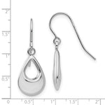 Load image into Gallery viewer, 14K White Gold Teardrop Hollow Dangle Earrings