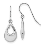 Load image into Gallery viewer, 14K White Gold Teardrop Hollow Dangle Earrings