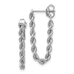 Load image into Gallery viewer, 14K White Gold Rope Chain Dangle Post Earring