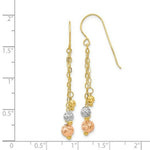 Load image into Gallery viewer, 14K Tri-Color Gold Strands with Diamond Cut Bead Earrings