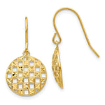 Load image into Gallery viewer, 14K Yellow Gold Circle Diamond-cut Shepherd Hook Earrings