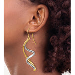 Load image into Gallery viewer, 14K Two-tone Gold Polished Fancy Dangle Earrings