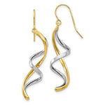 Load image into Gallery viewer, 14K Two-tone Gold Polished Fancy Dangle Earrings
