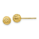 Load image into Gallery viewer, 14K Yellow Gold Diamond Cut Ball Post Earrings