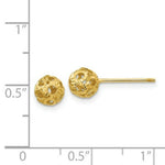 Load image into Gallery viewer, 14K Yellow Gold Open Diamond Cut Ball Post Earrings