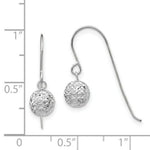 Load image into Gallery viewer, 14K White Gold 6mm Diamond Cut Ball Dangle Earrings