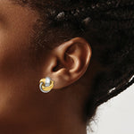 Load image into Gallery viewer, 14K Two-tone Gold Knot Post Earrings