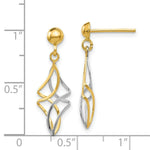 Load image into Gallery viewer, 14K Two-tone Gold Post Dangle Earrings