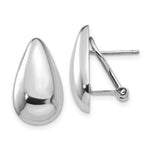 Load image into Gallery viewer, 14K White Gold Tear Drop Omega Back Earrings