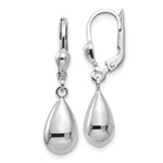 Load image into Gallery viewer, 14K White Gold Polished Dangle Leverback Earrings