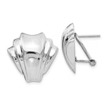 Load image into Gallery viewer, 14K White Gold Polished Fancy Omega Back Post Earrings
