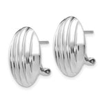 Load image into Gallery viewer, 14K White Gold Polished Fancy Omega Back Post Earrings