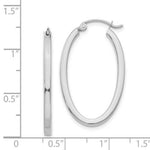 Load image into Gallery viewer, 14K White Gold Oval Hoop Earrings 2mm width