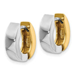 Load image into Gallery viewer, 14K Two-tone Gold Polished Hinged Hoop Earrings 4.5mm width