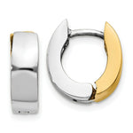 Load image into Gallery viewer, 14K Two-tone Gold Polished Hinged Hoop Earrings 4.5mm width