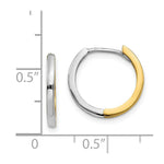 Load image into Gallery viewer, 14K Two-tone Gold Hinged Hoop Earrings 1.5mm width