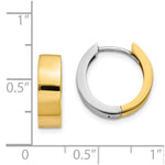 Load image into Gallery viewer, 14K Two-tone Gold Hinged Hoop Earrings 4.5mm width