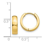 Load image into Gallery viewer, 14K Yellow Gold Hinged Hoop Earrings 4mm width