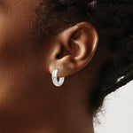 Load image into Gallery viewer, 14K White Gold Hinged Hoop Earrings 5mm width