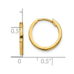 Load image into Gallery viewer, 14K Yellow Gold Hinged Hoop Earrings 1.5mm width