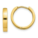 Load image into Gallery viewer, 14K Yellow Gold Hinged Hoop Earrings 3mm width
