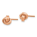 Load image into Gallery viewer, 14k Rose Gold Polished Love Knot Post Earrings