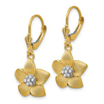 Load image into Gallery viewer, 14K Yellow Gold and Rhodium Plumeria Earrings