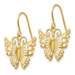Load image into Gallery viewer, 14K Yellow Gold Dangle Butterfly Shepherd Hook Earrings