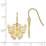 Load image into Gallery viewer, 14K Yellow Gold Dangle Butterfly Shepherd Hook Earrings