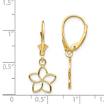 Load image into Gallery viewer, 14K Yellow Gold Polished Cut Out Flower Lever Back Earrings