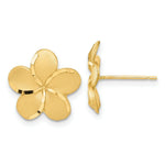 Load image into Gallery viewer, 14K Yellow Gold Plumeria French Wire Earrings
