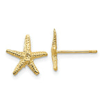 Load image into Gallery viewer, 14K Yellow Gold StarFish Post Earrings 11mm length